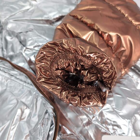 Desigual Jasmine Gold Metallic Puffer Padded Women's Jacket - US Size XS - NWT - Picture 13 of 14